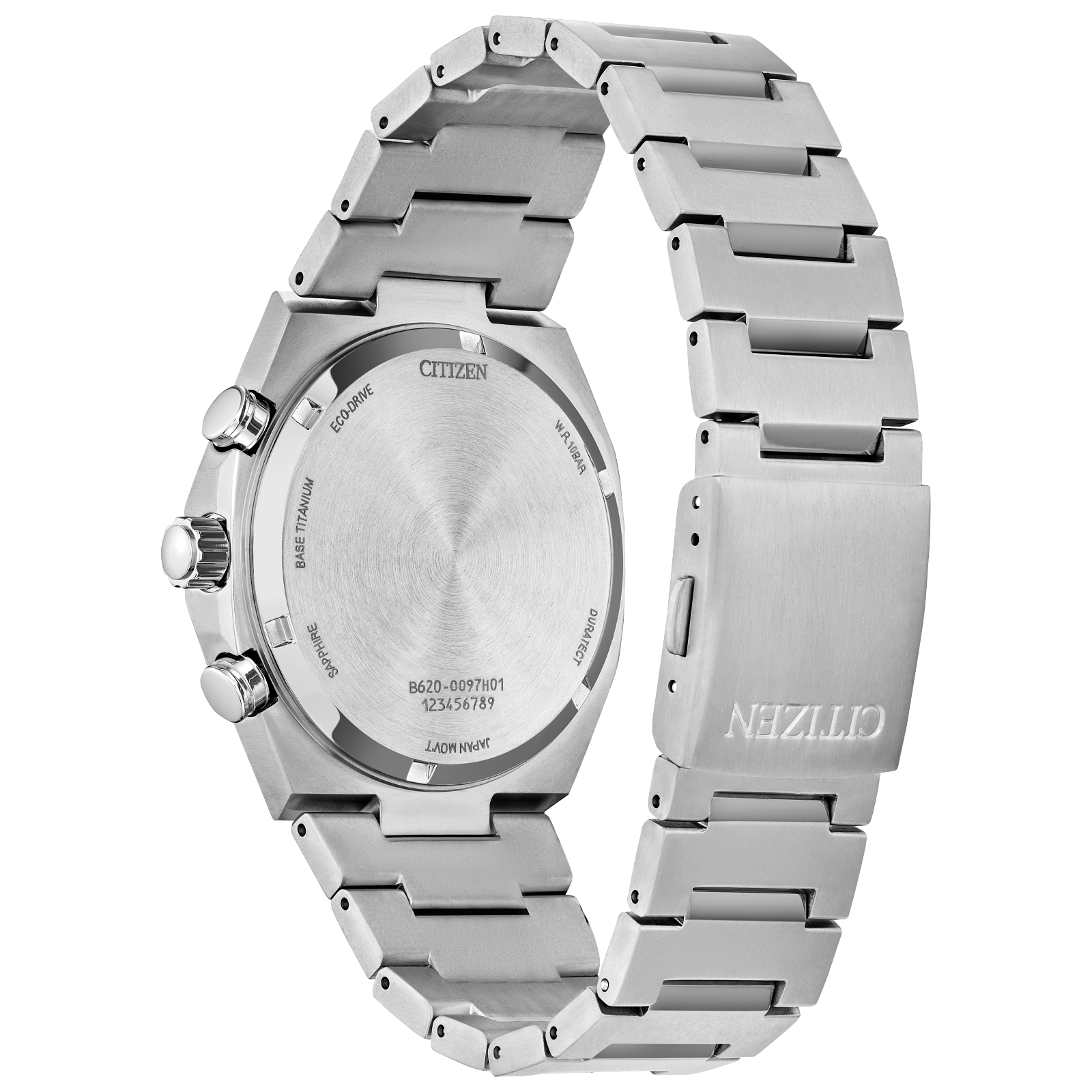 Reloj Citizen Zenshin Chrono color plata Dial plata con caja de 42.5 MM super titanium Eco-Drive CA4610-85A | Elegancia Relojeria
